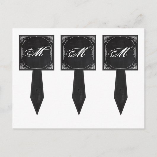 3カップケーキピックChalkboardモダンヴィンテージVictori ポストカード (正面)