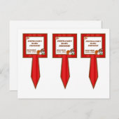 3カップケーキ全星赤 インビテーションポストカード (正面/裏面)