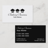 3カップケーキ白黒プロ名刺 名刺 (正面/裏面)