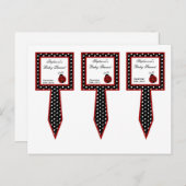 3カップケーキ赤いラディバグを選ぶ インビテーションポストカード (正面/裏面)