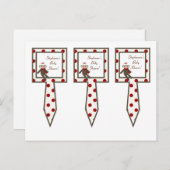 3カップケーキ赤い靴下ザルを選ぶ インビテーションポストカード (正面/裏面)