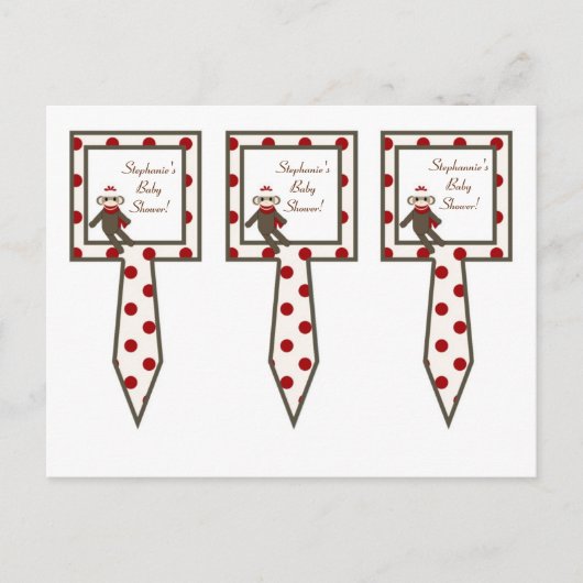 3カップケーキ赤い靴下ザルを選ぶ インビテーションポストカード (正面)