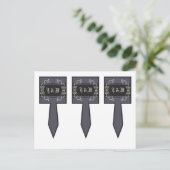 3カップケーキ選びブラックネクタイ浮気フィリースクロール ポストカード (スタンド正面)