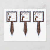 3カップケーキ青いママモダン水玉模様 インビテーションポストカード (正面)