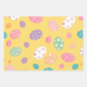 3カラフルの黄色のイースター卵パーティーセット ラッピングペーパーシート (正面)