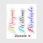 3カラフルボトル名、スクリプトステッカー子供へ シール (シート)