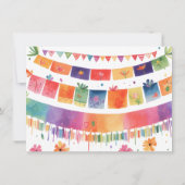 3カラフル – エスタメキシカンフィエスタ誕生日 招待状 (裏面)