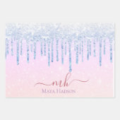 3カラーシックカラフルグリッタードライガーリープ ラッピングペーパーシート (正面3)