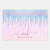 3カラーシックカラフルグリッタードライガーリープ ラッピングペーパーシート (正面2)