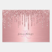 3カラーシックモノグラムガーリーグリッタードリップ ラッピングペーパーシート (正面)