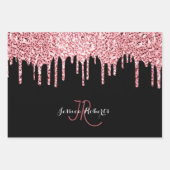 3カラーシックモノグラムガーリーグリッタードリップ ラッピングペーパーシート (正面3)