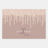 3カラーシックモノグラムガーリーグリッタードリップ ラッピングペーパーシート (正面2)