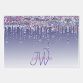 3カラーシックモノグラムパープルガーリーグリッタードリップ ラッピングペーパーシート (正面3)