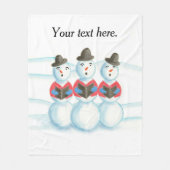 3カロリング雪だるま歌、クリスマスブランケット フリースブランケット (正面)