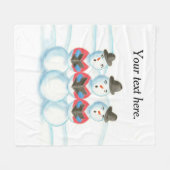 3カロリング雪だるま歌、クリスマスブランケット フリースブランケット (正面(横))