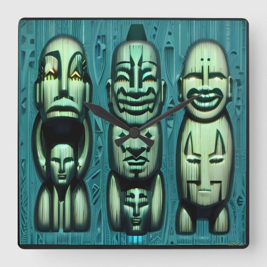 3カンニバルレドゥックスII スクエア壁時計 (正面)