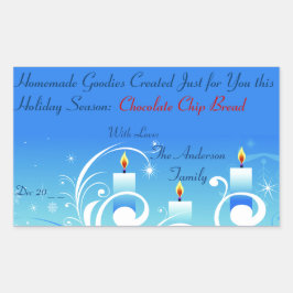 3キャンドル自家製ギフトホリデーラベル スクエアシール