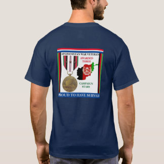 3キャンペーンスターアフガニスタン戦争退役軍人 Tシャツ