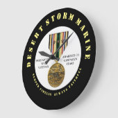 3キャンペーンスターペルシャ湾戦争退役軍人 ラージ壁時計 (傾斜)
