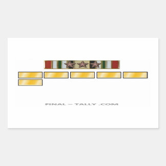 3キャンペーンスター付きイラク6ヶ月ステッカー 長方形シール