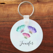 3キュートパステルカラフルウォーターカラー蝶 キーホルダー (正面)