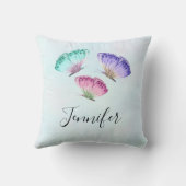 3キュートパステルカラフルウォーターカラー蝶 クッション (裏面)