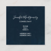 3キュートパステルカラフルウォーターカラー蝶 スクエア名刺 (裏面)