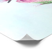 3キュートパステルカラフルウォーターカラー蝶 ポスター (角)