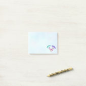 3キュートパステルカラフルウォーターカラー蝶 ポストイット (デスク上)