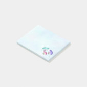 3キュートパステルカラフルウォーターカラー蝶 ポストイット (アングル)