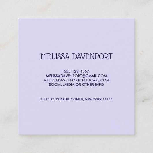 3キュートラマ顔イラストレーション スクエア名刺 (裏面)