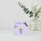 3キュートラマ顔イラストレーション スクエア名刺 (スタンド正面)