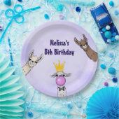 3キュートラマ顔マンガイラストレーション誕生日 ペーパープレート (パーティー)