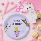 3キュートラマ顔マンガイラストレーション誕生日 ペーパープレート (パーティー)