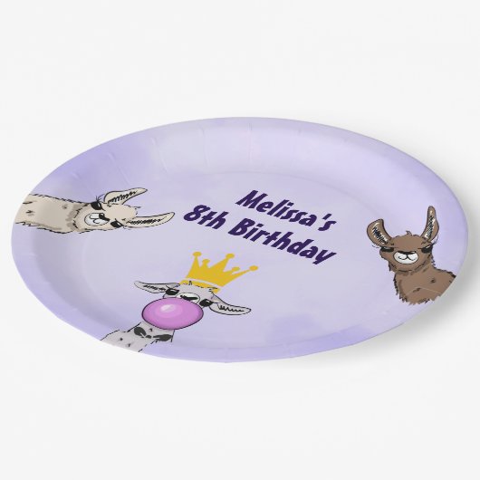 3キュートラマ顔マンガイラストレーション誕生日 ペーパープレート (アングル)