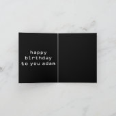 3キュート黒ヴィンテージレトロsci fiロボット誕生日 サンキューカード (内部)