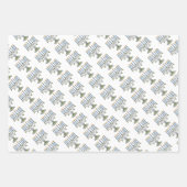 3ギフトラップシート – ハヌカーハヌカー（ユダヤ教の祭り）-（ユダヤ教）メノラー ラッピングペーパーシート (正面)