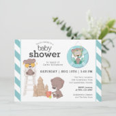 3クマがビーチの男の子のシャワーに 招待状 (スタンド正面)