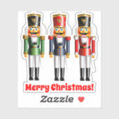 3クリスマスくるみ割りおもちゃ兵士 シール (シート)