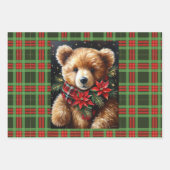 3クリスマスにビッグ・テディ・ベア ラッピングペーパーシート (正面2)