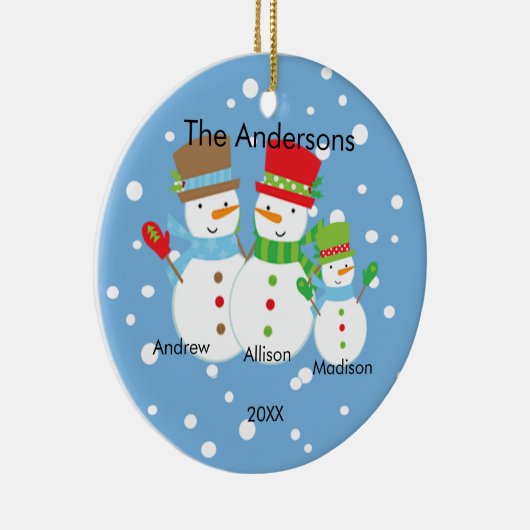 3クリスマスのオーナメントのかわいい雪だるまの系列 セラミックオーナメント (右)