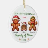3クリスマスのギンガーブレッド一家 セラミックオーナメント (右)