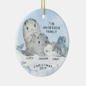 3クリスマスのシールファミリー家族 セラミックオーナメント (右)