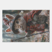 3クリスマスカントリーネズミの切り離し ラッピングペーパーシート (正面3)