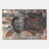 3クリスマスカントリーネズミの切り離し ラッピングペーパーシート (正面)