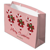 3クリスマスキャンディカンカスタム文字 ラージペーパーバッグ (裏面アングル)
