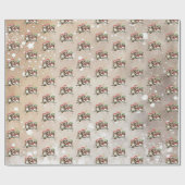 3クリスマスフクロウの家族の水の色イラストレーション ラッピングペーパー (フラット)