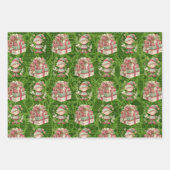 3クリスマス小妖精や小人かわいらしプレゼント ラッピングペーパーシート (正面3)