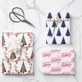 3クリスマス違うの冬のパターン ラッピングペーパーシート