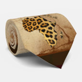 3クールD Leopard Fur Map of AFRICAネクタイ ネクタイ (ロール)
